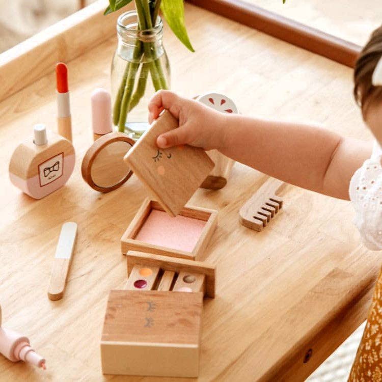 Make Me Iconic Pretend Play Wooden Beauty Kit wooden blush