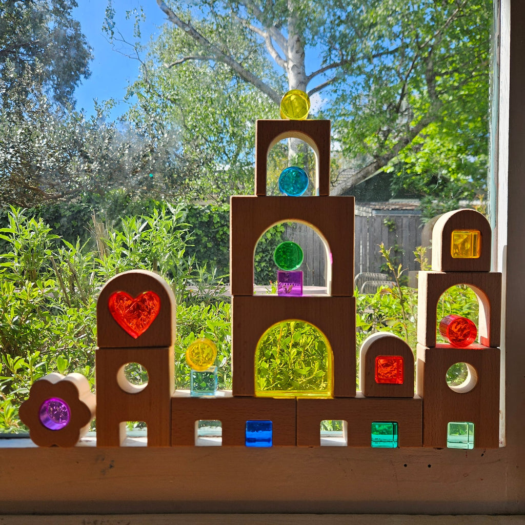 My Little Creator Lucite Kingdom Building Set light through lucite blocks