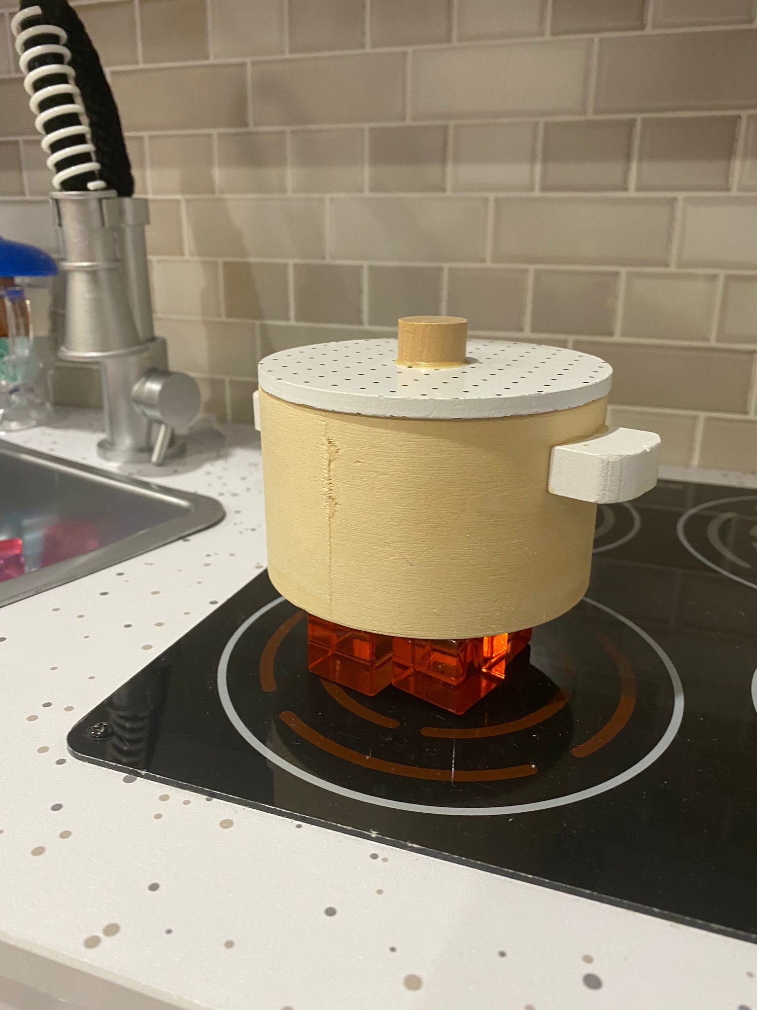 My Little Creator Lucite blocks tray pretend play idea with lucite blocks