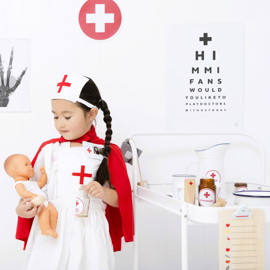 Make Me Iconic Wooden Pretend Play Doctors Kit - eye doctor pretend