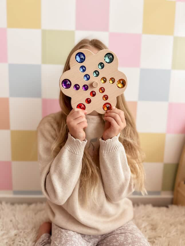 My little creator wooden spinning top jumbo spinner size