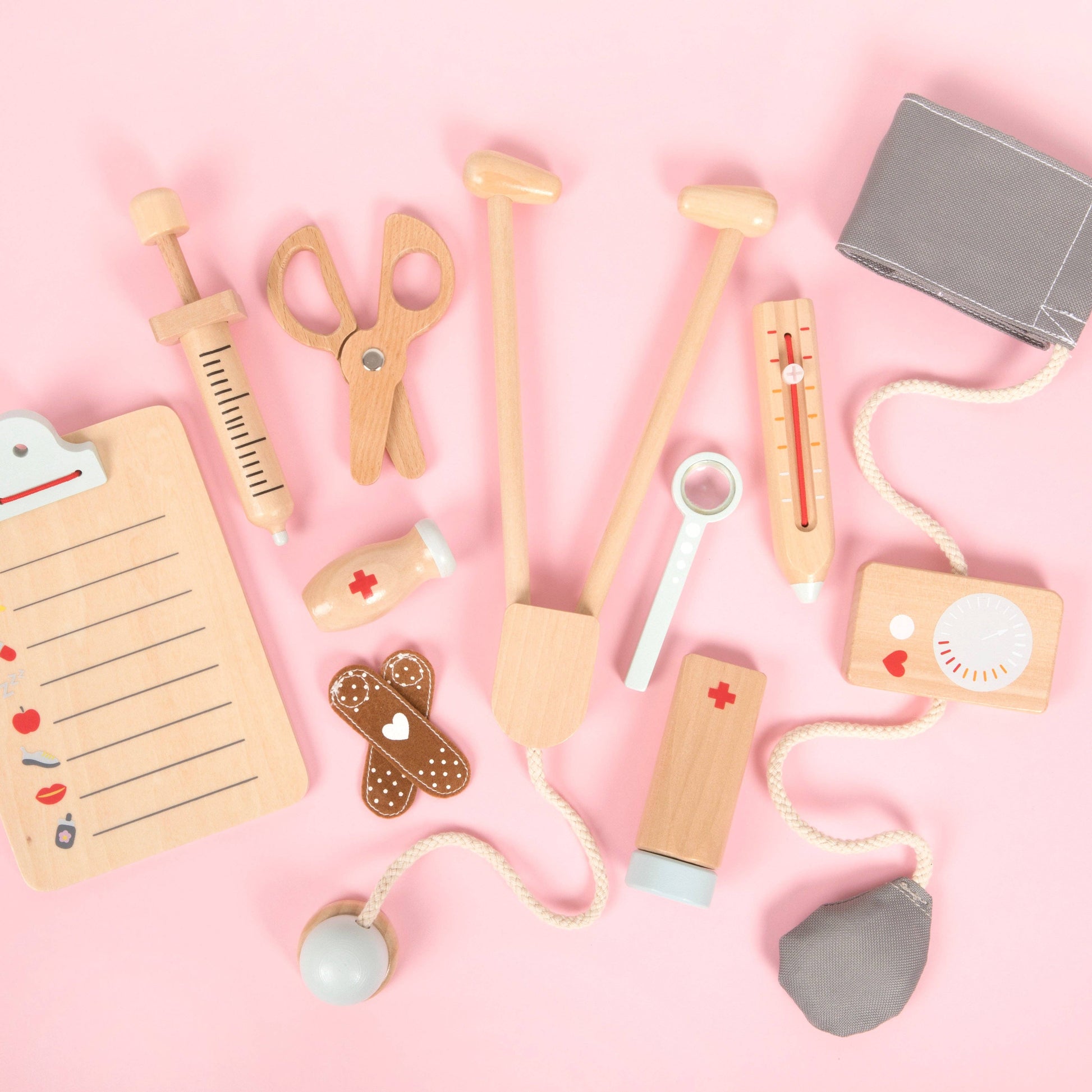 Make Me Iconic Wooden Pretend Play Doctors Kit - top view