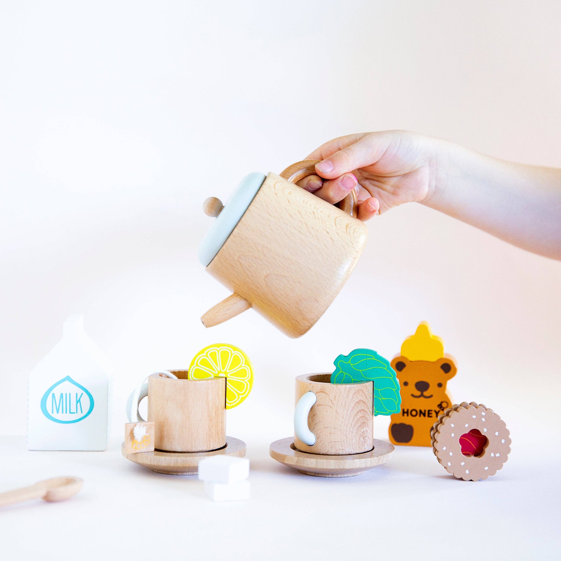Make Me Iconic Pretend Play Tea Set Extension Kit pouring tea view