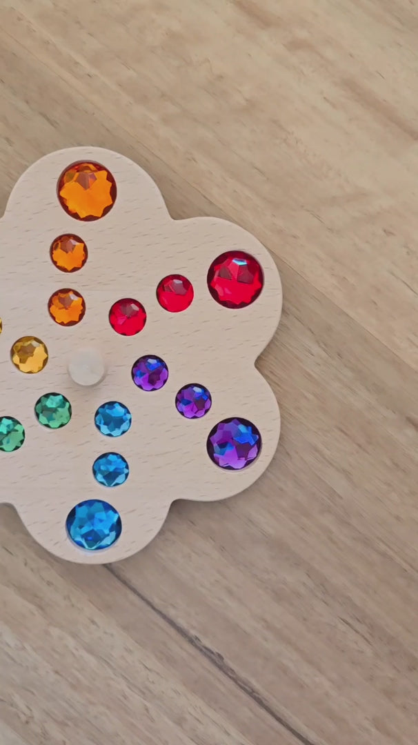 My little creator wooden spinning top jumbo flower video